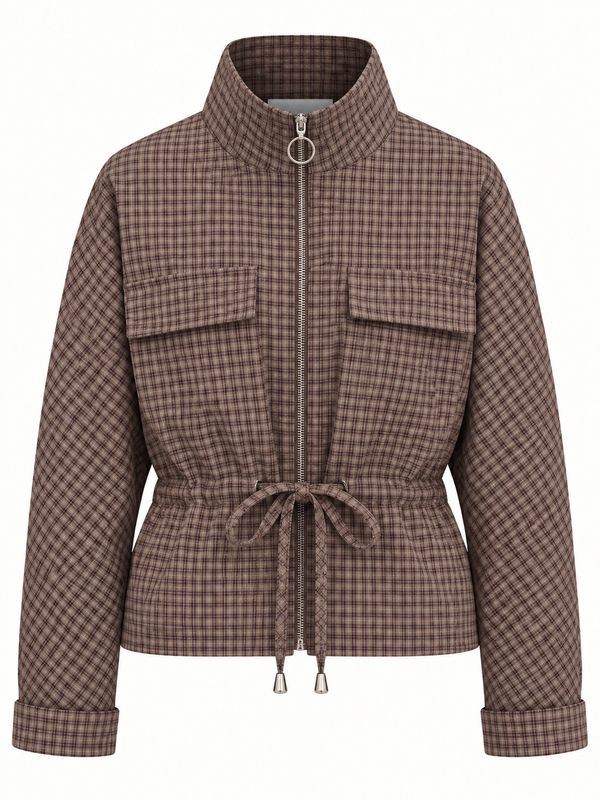 Ambika jasje met koord Coffee Blue Plaid daphne