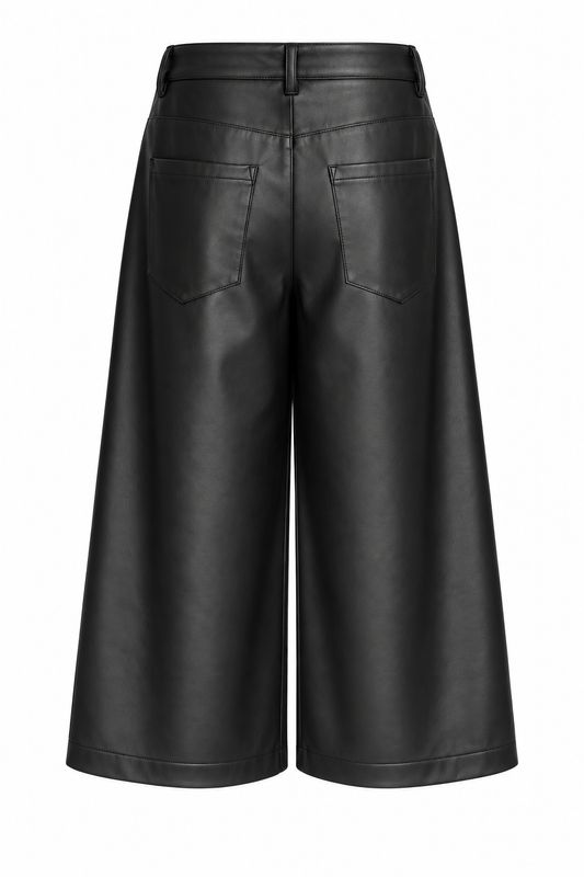 Basements Denim-PU Culotte Sandy-L zwart Sandy-L