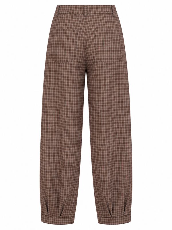 Ambika ballon broek met print Coffee Blue Plaid Kiki-26