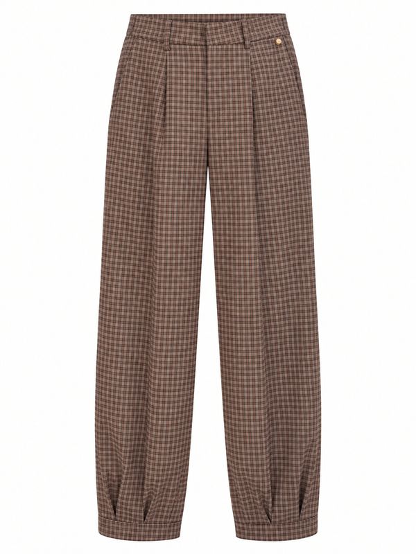 Ambika ballon broek met print Coffee Blue Plaid Kiki-26