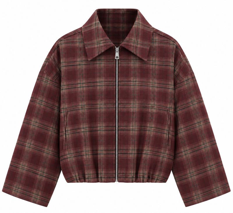 Ambika bomber jacket red plaid amelia-bomber