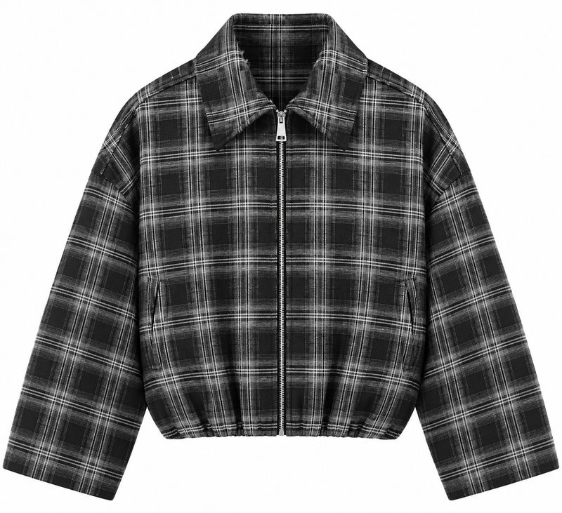 Ambika bomber jacket black plaid amelia-bomber