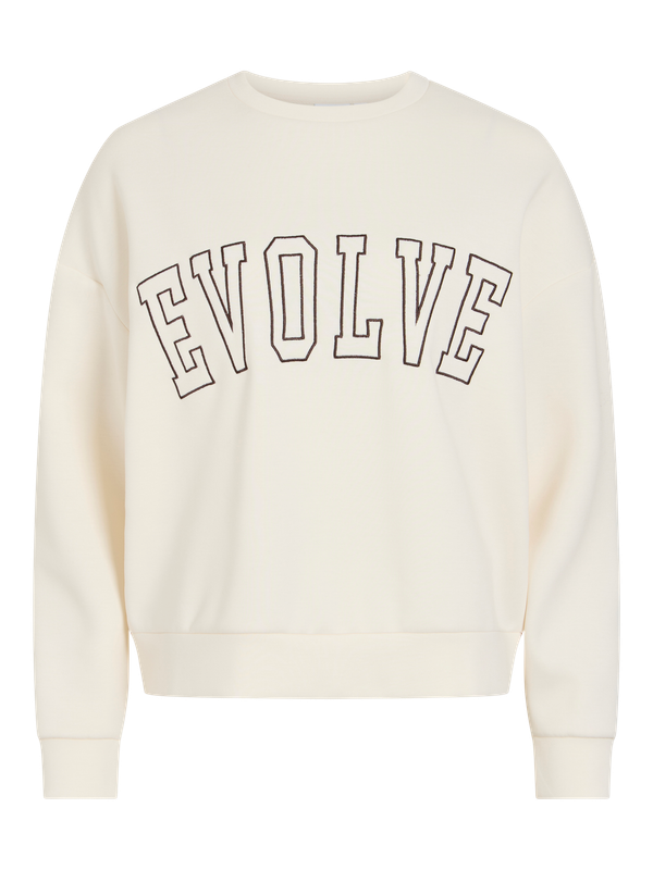 Vila VIREFLECT CHERIE O-NECK SWEAT TOP Birch/EMB RAISIN 14119153