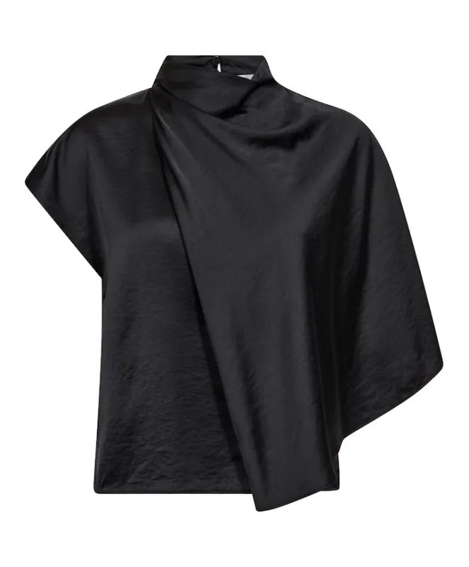 Co'couture IdunCC Cape SS Blouse black 500522