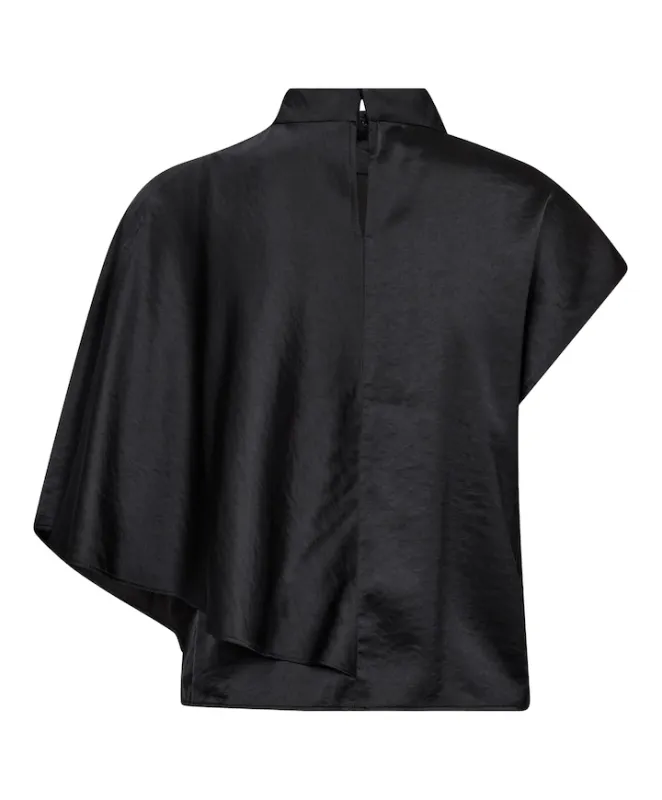 Co'couture IdunCC Cape SS Blouse black 500522