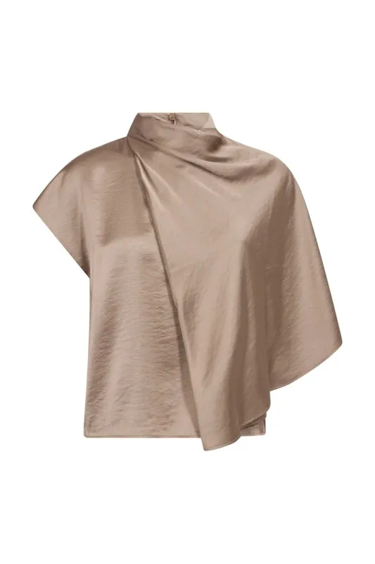 Co'couture IdunCC Cape SS Blouse Walnut 500522