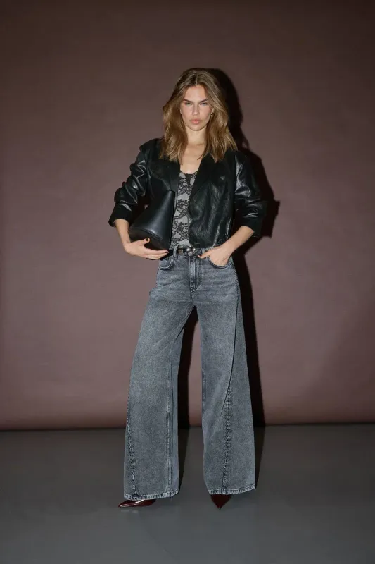 Co'couture VickyCC Stone Wide Jeans black 500469