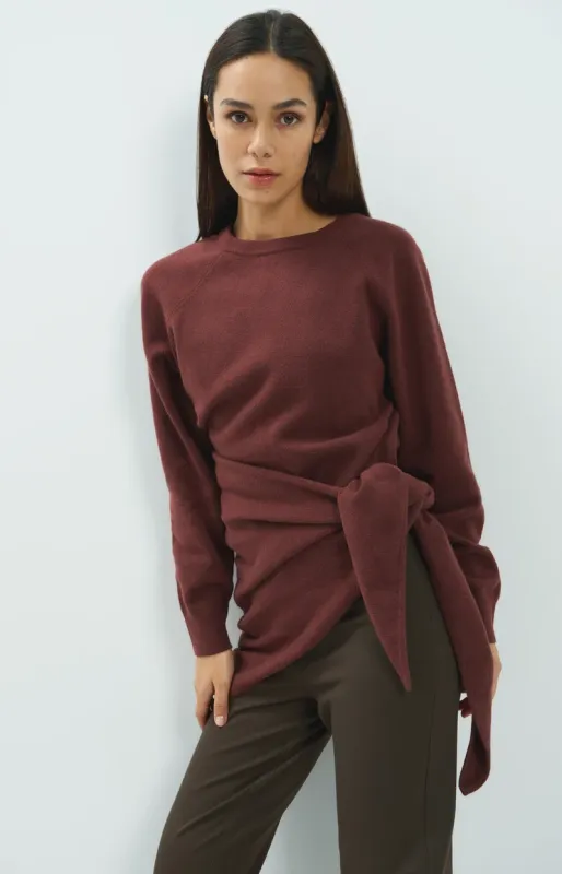 YaYa Vest met geweven details BITTER CHOCOLATE RED 01-000653-610