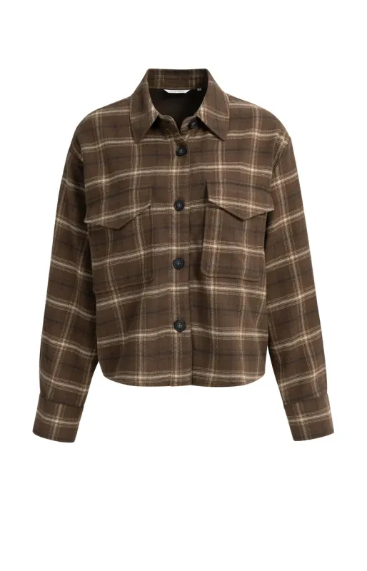 YaYa Geweven stretch tregging met COCOA BROWN DESSIN