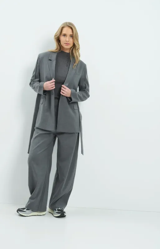 YaYa Jersey midi rok met MEDIUM GREY MELANGE