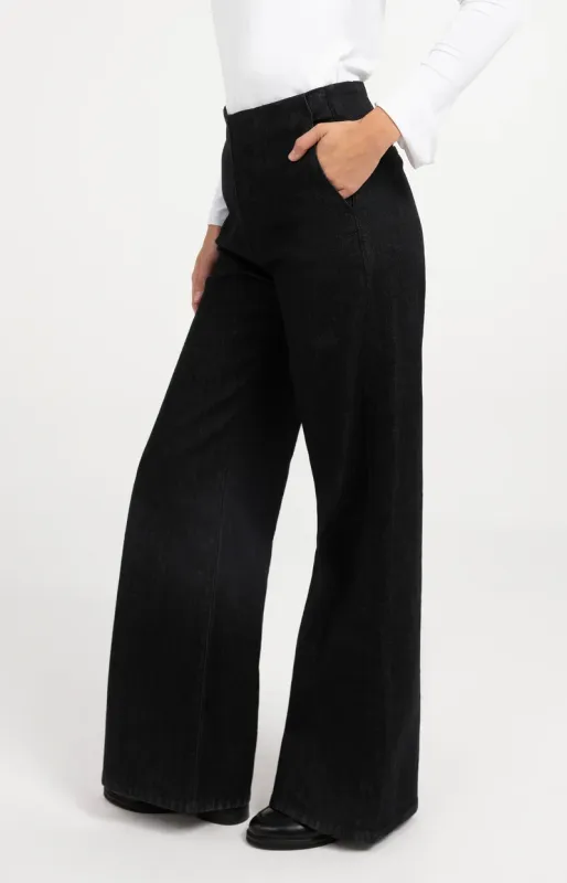 YaYa Hoge taille denim broek - L32 BLACK DENIM 01-311160-610