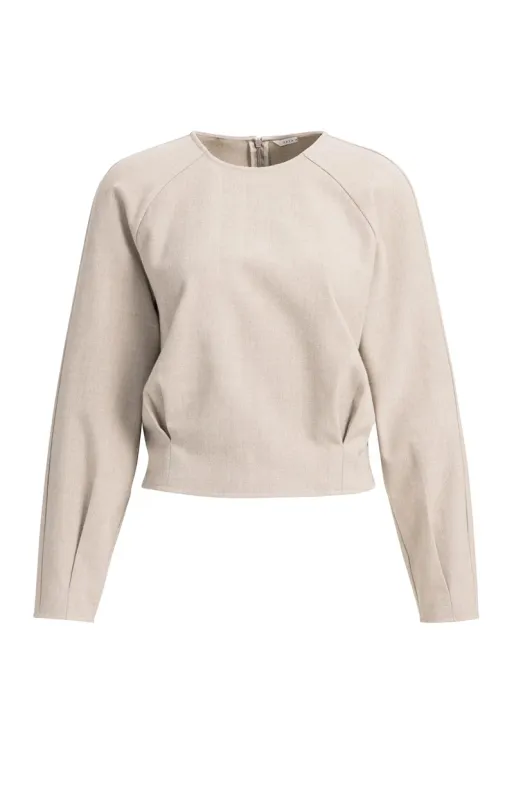 YaYa Top met lange mouwen en BEIGE MELANGE 01-701426-610
