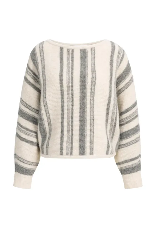 YaYa Mouwloos vest van dierenbont OFF WHITE DESSIN 01-000651-610