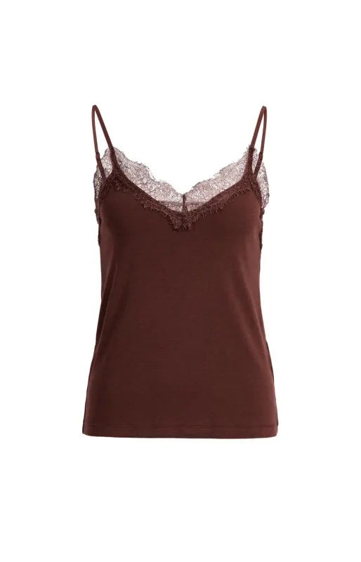 YaYa Klein leren tasje met acetaat BITTER CHOCOLATE RED 01-729067-610