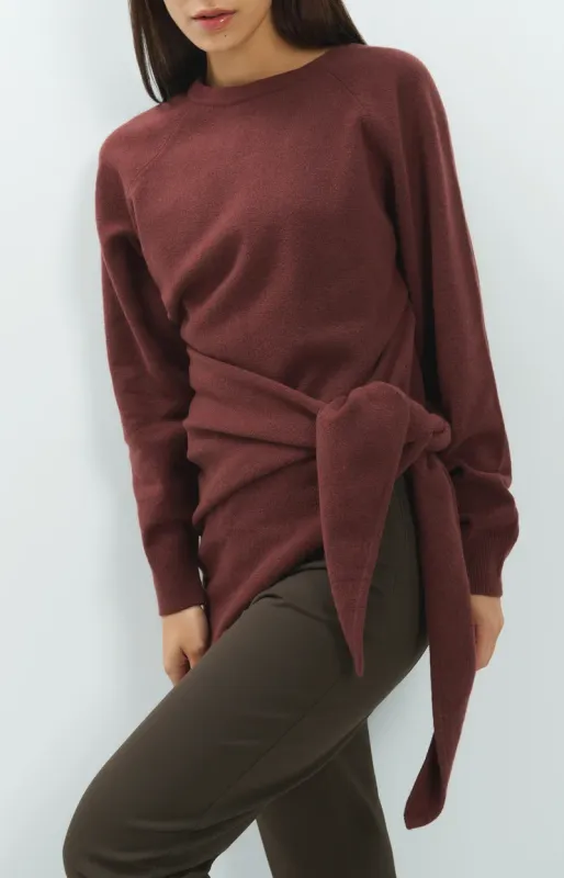 YaYa Knitted triangle scarf BITTER CHOCOLATE RED 03-510026-610