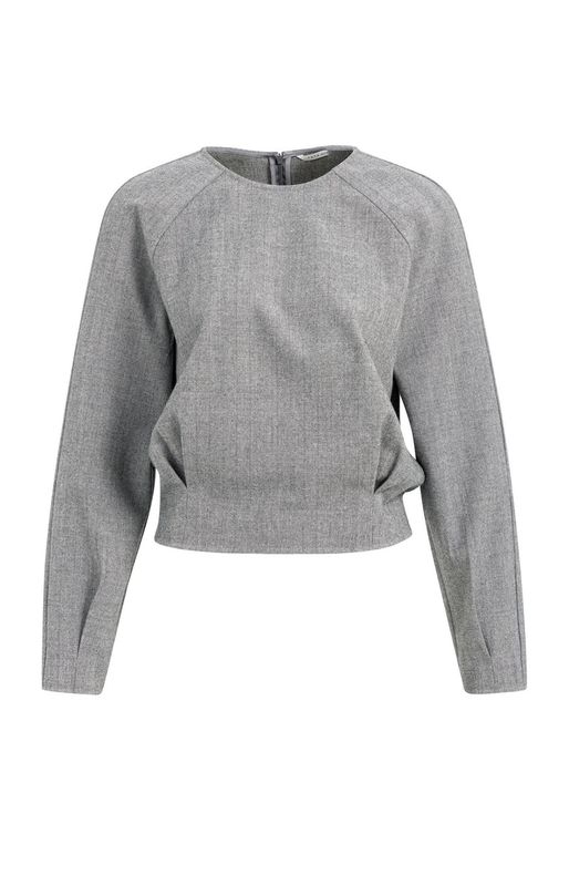 YaYa Top met lange mouwen en MEDIUM GREY MELANGE 01-701426-610