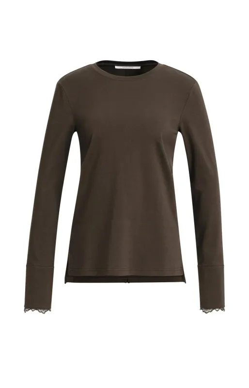 YaYa Top met lange mouwen en DELICIOSO BROWN 01-709438-610