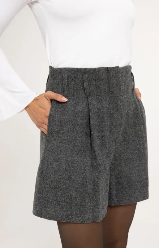 YaYa Geweven wikkelblazer met riem MEDIUM GREY MELANGE 01-321046-610