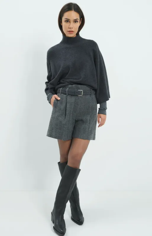 YaYa Jersey Turtleneck Top DARK ANTHRACITE MELA 01-709440-610