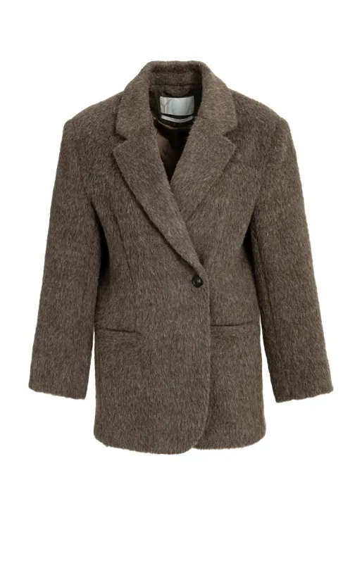 YaYa Trui met hoge halslijn en COCOA BROWN MELANGE 01-511054-610