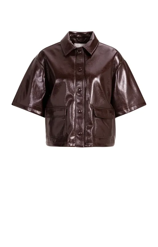 YaYa Top met lange mouwen van mesh BITTER CHOCOLATE RED 01-519057-610