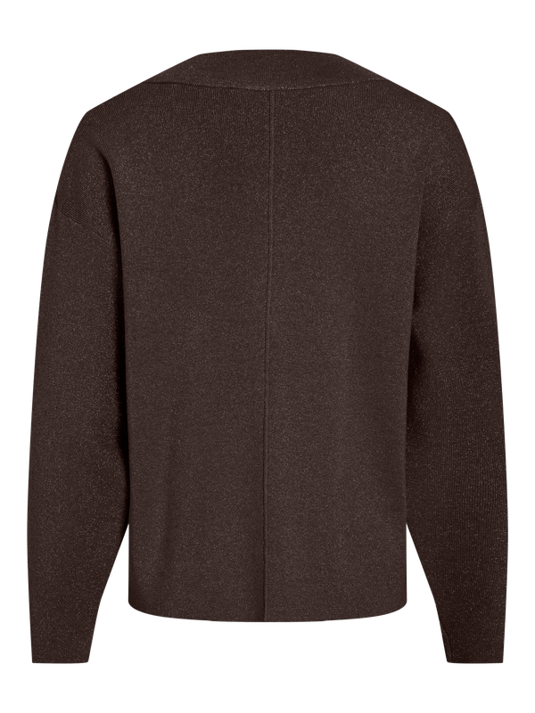 Vila VICHARVI V-NECK L/S GLITTER KNIT TO Coffee Bean/COFFEE BEAN GLITTE 14118758