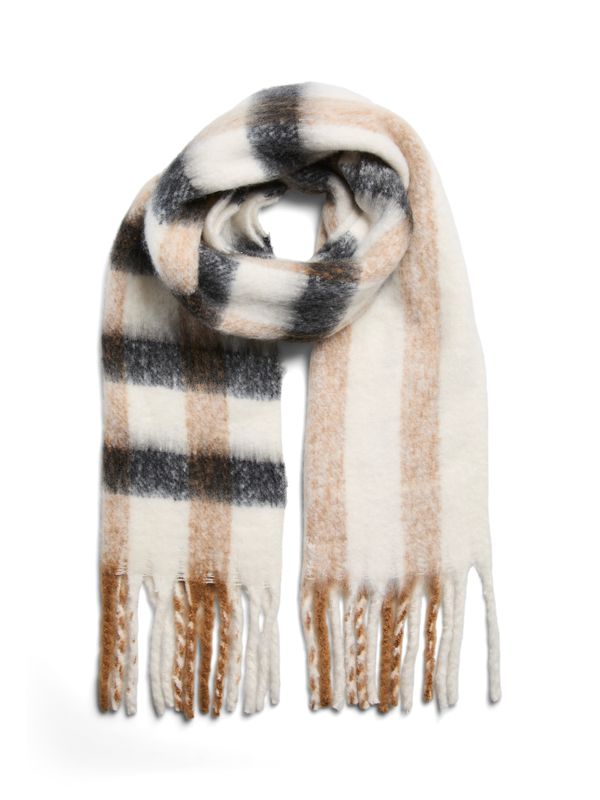 Pieces PCBEA LONG SCARF NOOS BC Cloud Dancer/NEW-BLACK-GREIGE 17105951