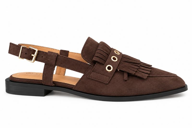 Shoecolate loafer met gesp dark brown 1.16.52.03603