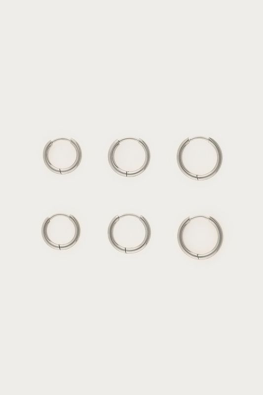 My Jewellery Earparty 3 sets basic mini hoops Silver MJ16629