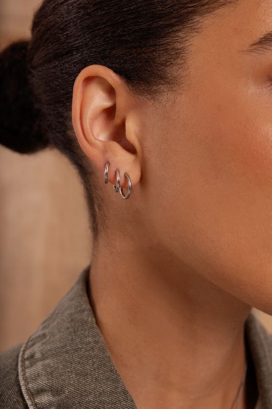 My Jewellery Earparty 3 sets basic mini hoops Silver MJ16629