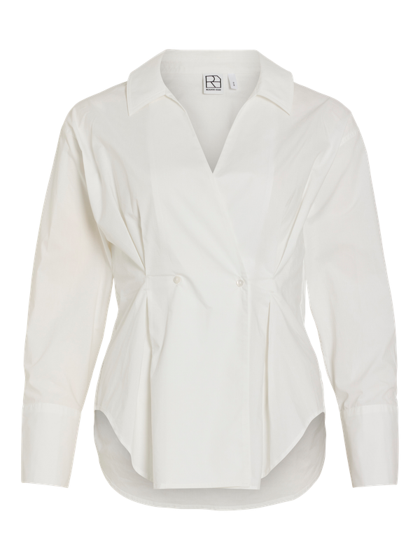 Rouge Edit ROUSHEENA L/S V-NECK SHIRT Cloud Dancer 14118651