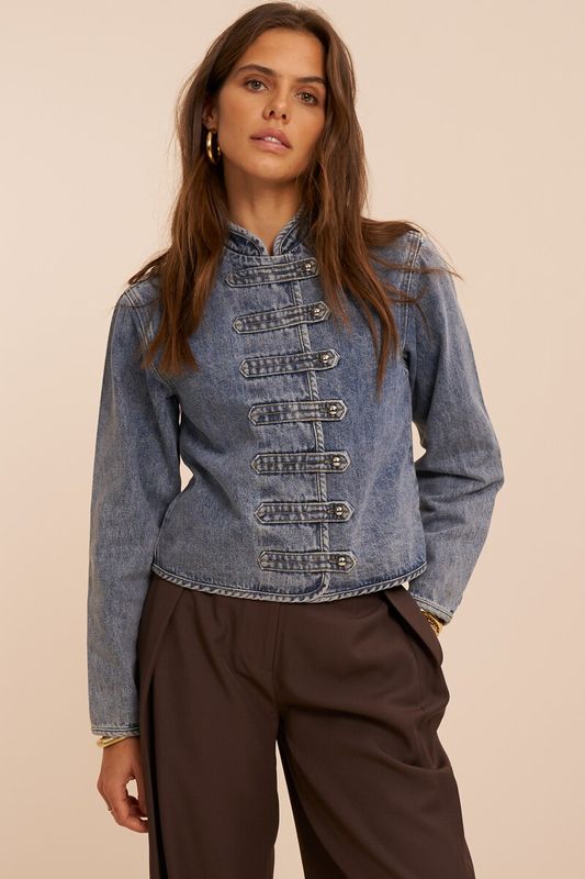 My Jewellery Military denim top Blue MJ17055