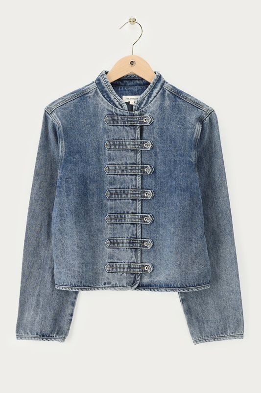 My Jewellery Military denim top Blue MJ17055