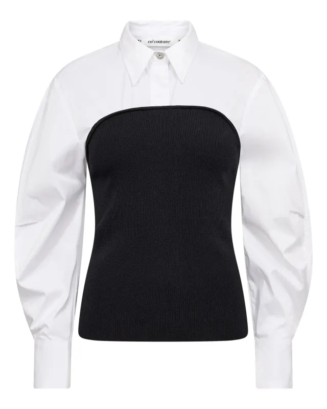 Co'couture MerciaCC Poplin Mix Knit white 500527