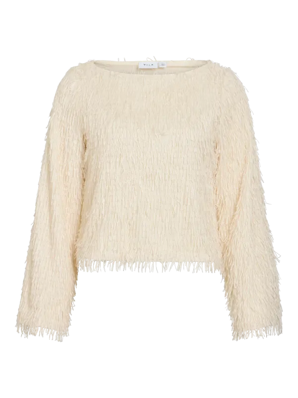 Vila VITOI L/S BOATNECK TOP/DC Birch 14119283