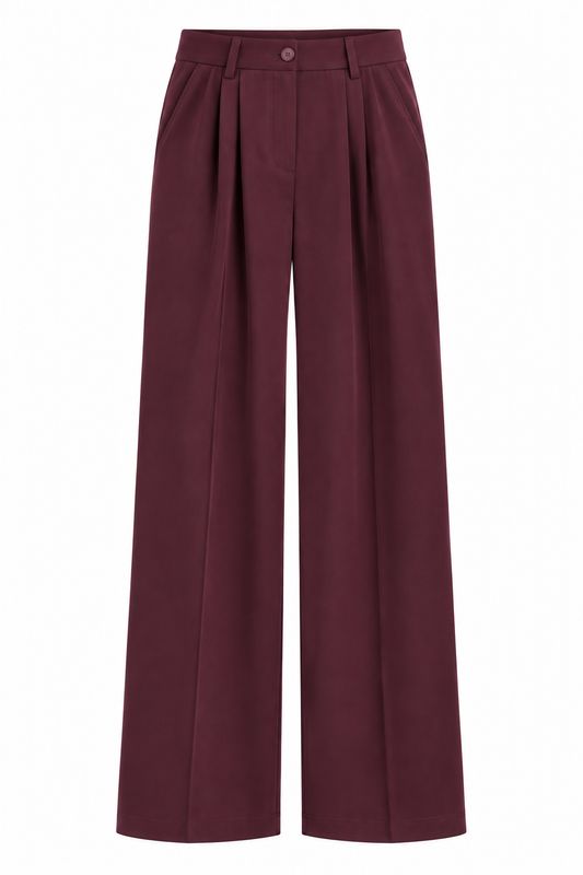 Sophie & Me pantalon wide bordeaux MS23082