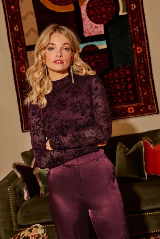 Ydence Top anouk burgundy CW2604