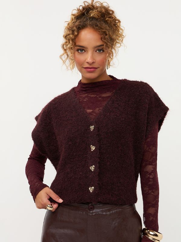 Ydence Knitted Cardigan Rochelle Plum CW2617