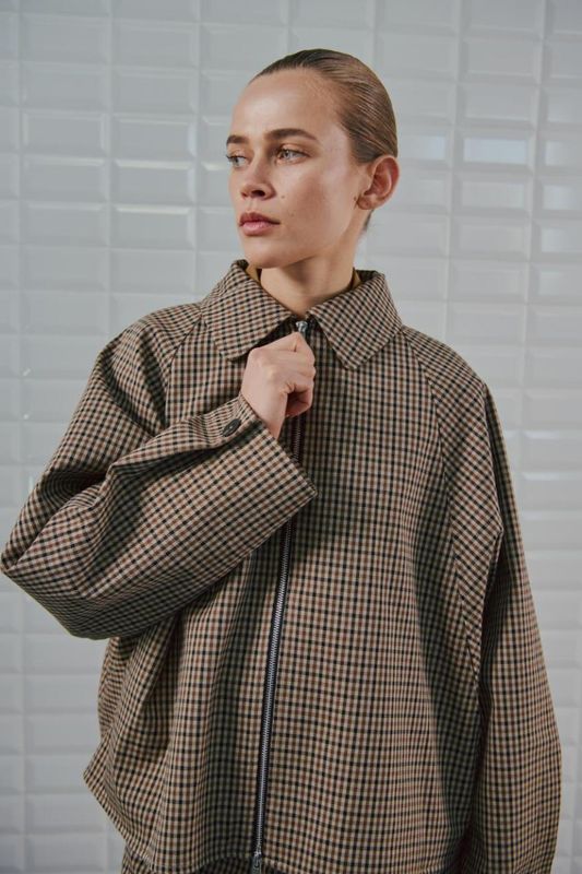 WithBlack WBLJACKIE CHECKED JACKET b camel ch 00001890