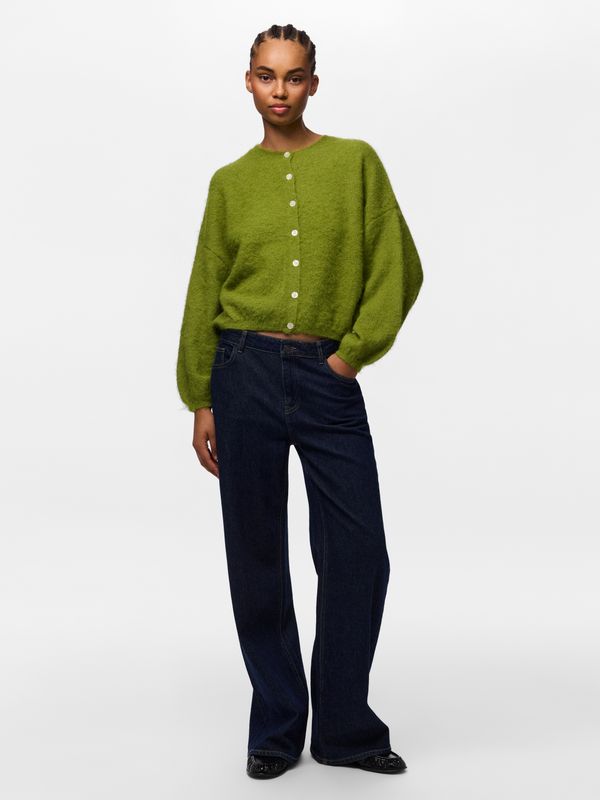 Pieces PCALLIE LS O-NECK KNIT CARDIGAN NOO Woodbine/Melange 17166423