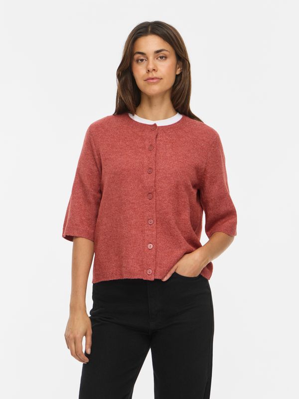 Vila VILIGA 2/4 O-NECK KNIT CARDIGAN - N Marsala/MELANGE 14113226