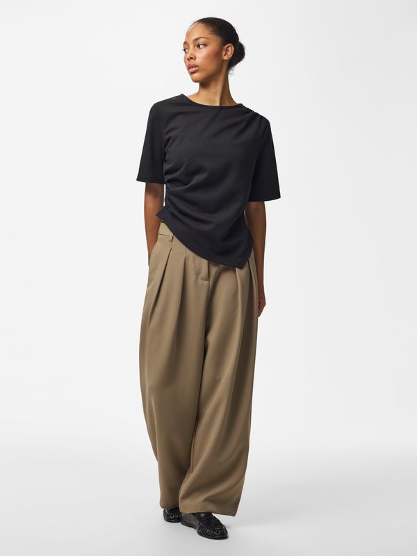 Pieces PCVICTORIA 2/4 DRAPED TOP JRS BC Black 17168564