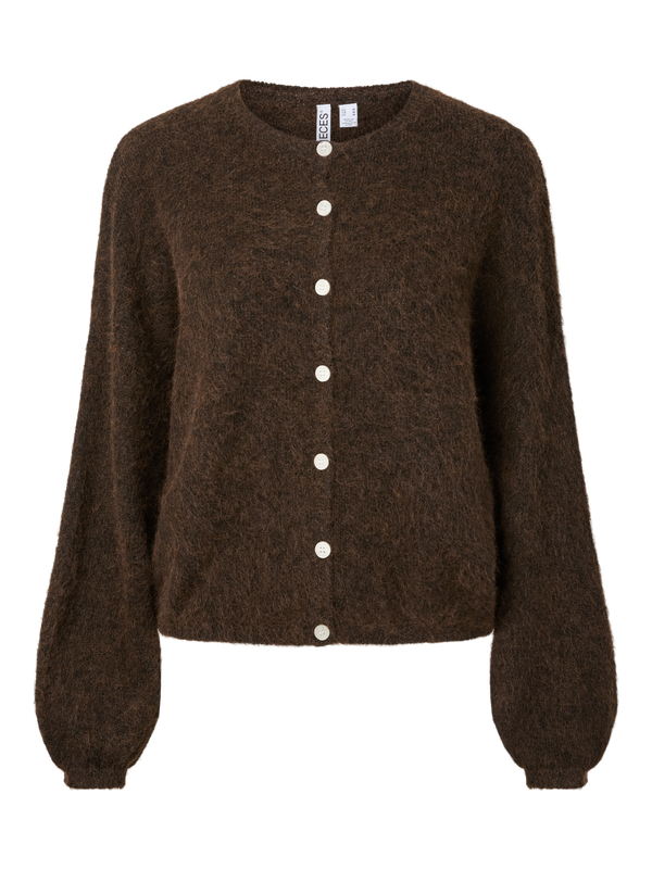 Pieces PCALLIE LS O-NECK KNIT CARDIGAN NOO Hot Fudge/Melange 17166423