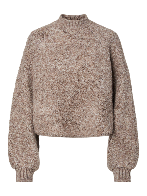 Pieces PCEVALYN LS HIGH NECK KNIT BC Greige 17167738
