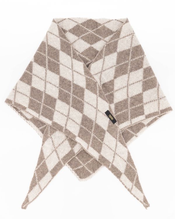 Teatro sjaal ruit taupe creme Hollis Tartan-scarf