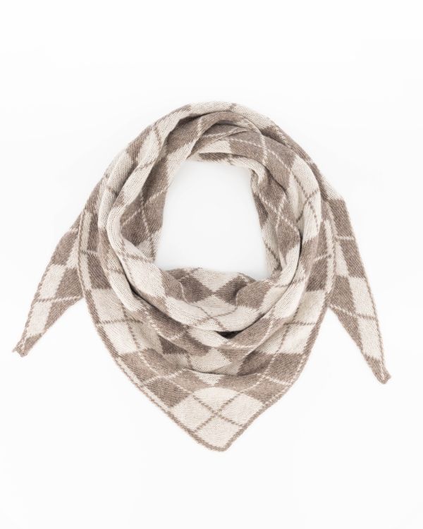 Teatro sjaal ruit taupe creme Hollis Tartan-scarf