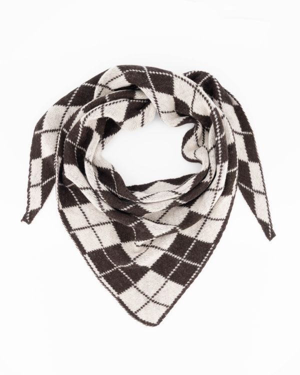 Teatro sjaal ruit dark brown cream Hollis Tartan-scarf