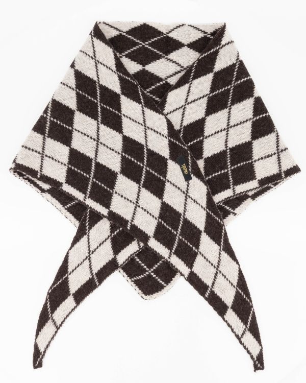 Teatro sjaal ruit dark brown cream Hollis Tartan-scarf