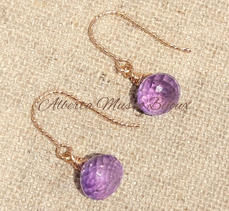 Boucles d'oreilles en Améthystes