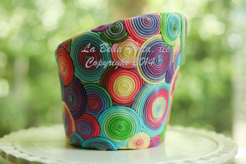 Colorful spirals cake tutorial